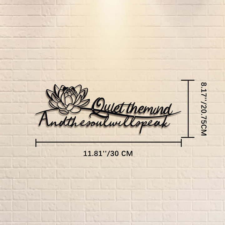 Buddha Stones Lotus-Zitat: Beruhige den Geist, und die Seele wird sprechen – Bedeutungsvolle Symbole als Wandkunst - Ca. 30 cm x 10,26 cm x 0,1 cm / 11,81 Zoll x 4,04 Zoll x 0,04 Zoll - image 4