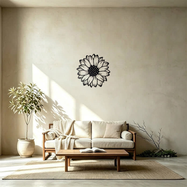Buddha Stones Runde Wanddekoration aus Metall mit Sonnenblumenmotiv - image 14