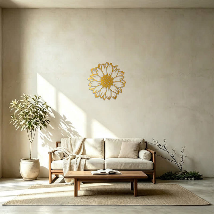 Buddha Stones Runde Wanddekoration aus Metall mit Sonnenblumenmotiv - image 31