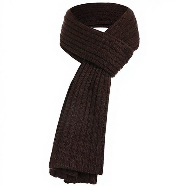 Buddha Stones Klassischer, langer, gerippter Strickschal für Herren – perfekt für Herbst und Winter - Sattelbraun - image 15