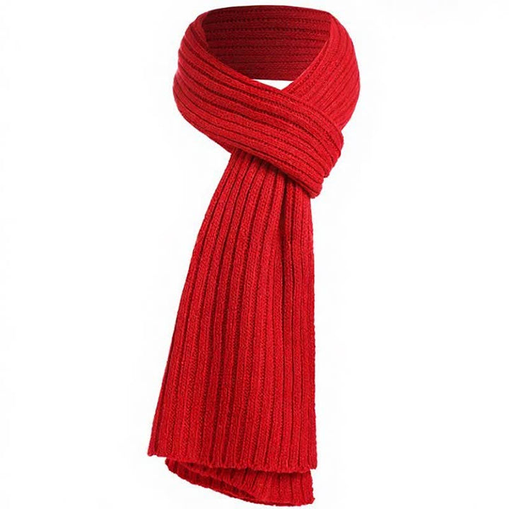 Buddha Stones Klassischer, langer, gerippter Strickschal für Herren – perfekt für Herbst und Winter - Rot - image 14