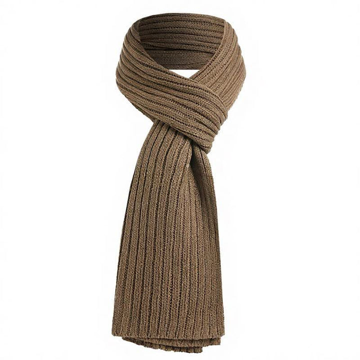 Buddha Stones Klassischer, langer, gerippter Strickschal für Herren – perfekt für Herbst und Winter - Bräunen - image 3