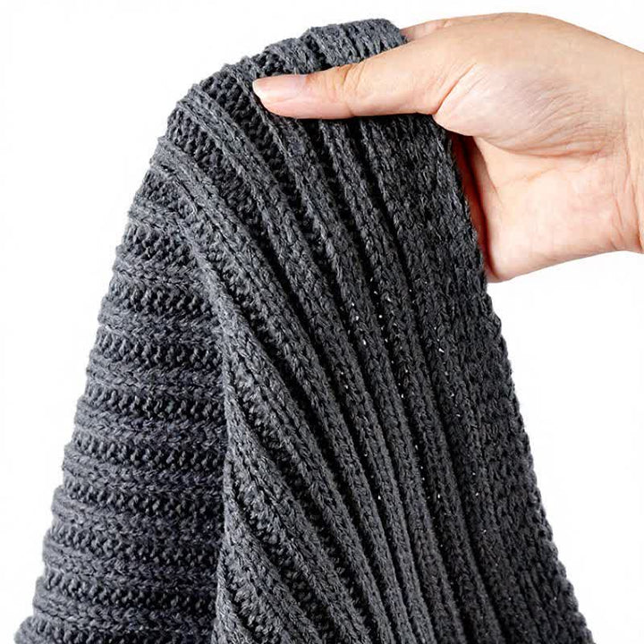 Buddha Stones Klassischer, langer, gerippter Strickschal für Herren – perfekt für Herbst und Winter - image 11