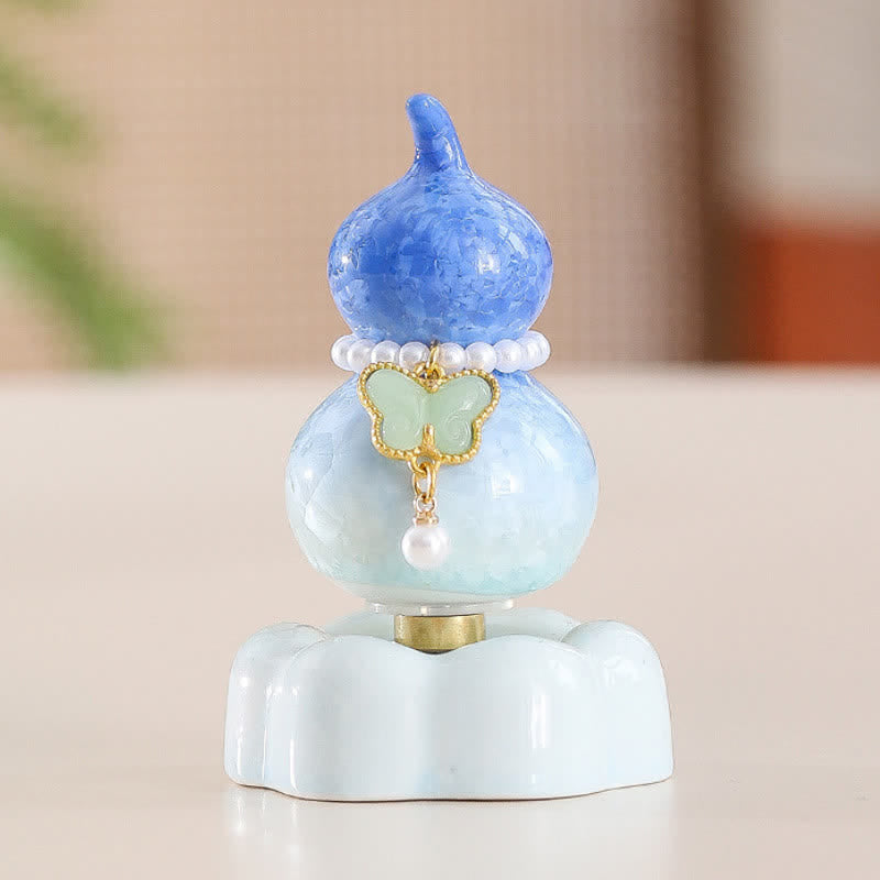 Buddha Stones Drehbarer Schmetterlingskürbis aus Keramik – Dekoration für ein achtsames Leben - image 1