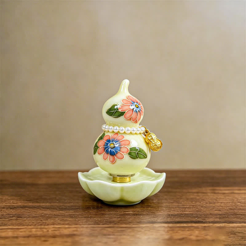 Buddha Stones Handbemalter Keramik-Pfingstrosenkürbis – Symbol für Wohlstand und Achtsamkeit - Rosa Glücksbringer - Ca. 6 x 8 cm (zufälliges Zubehör) - image 12