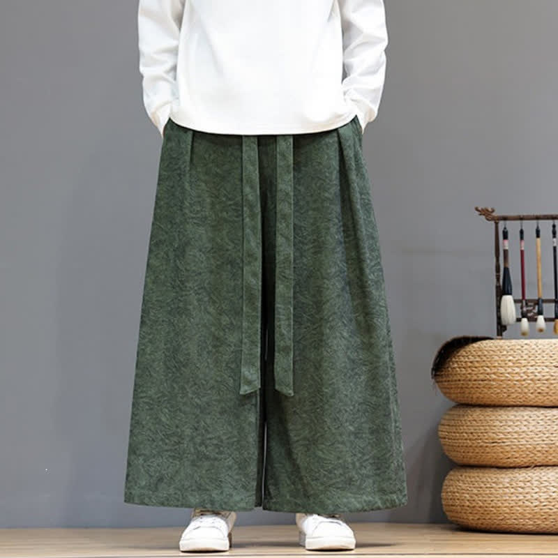 Buddha Stones Lässige Herren-Cordhose mit Kordelzug, weitem Bein und Taschen, Vintage-Stil, strukturiertes Design, Herbst/Winter - image 1