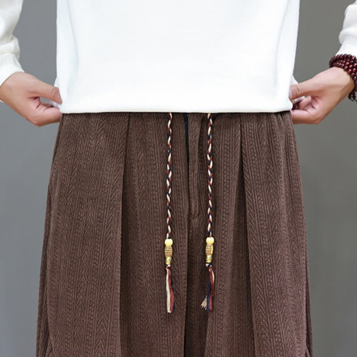 Buddha Stones Lässige Boho-Haremshose für Herren mit Kordelzug und Taschen für Herbst und Winter - image 9