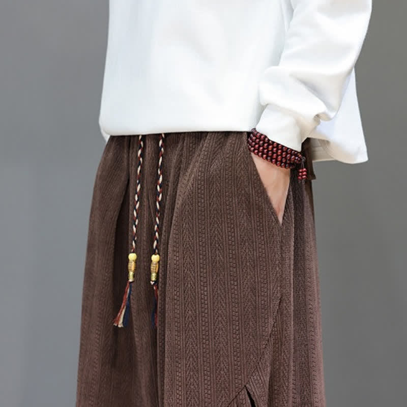 Buddha Stones Lässige Boho-Haremshose für Herren mit Kordelzug und Taschen für Herbst und Winter - image 10