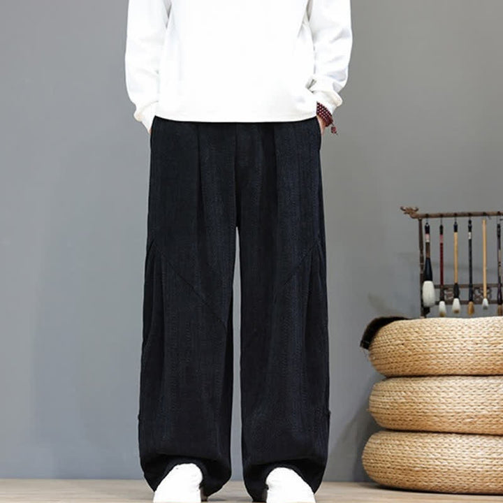 Buddha Stones Lässige Boho-Haremshose für Herren mit Kordelzug und Taschen für Herbst und Winter - image 14