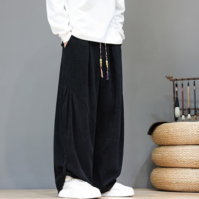 Buddha Stones Lässige Boho-Haremshose für Herren mit Kordelzug und Taschen für Herbst und Winter - image 20