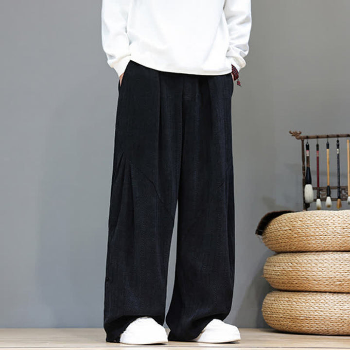 Buddha Stones Lässige Boho-Haremshose für Herren mit Kordelzug und Taschen für Herbst und Winter - image 18