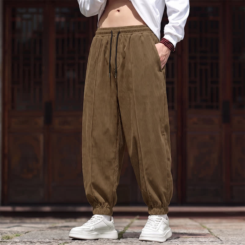 Buddha Stones Lässige lange Cordhose für Herren mit Kordelzug und Taschen – ideal für Herbst und Winter - Peru - US/UK/AU44, EU54 (3XL) - image 0