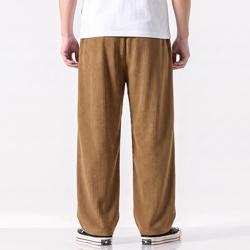 Buddha Stones Minimalistische, lässige Cordhose für Herren mit geradem Bein und Taschen – ideal für Herbst und Winter - image 1