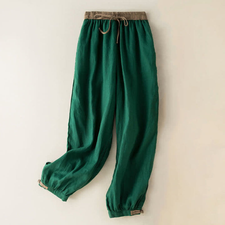 Buddha Stones – Schlichte Haremshose aus Baumwolle mit Kordelzug und Taschen für Damen - SeaGreen - US16, UK/AU20, EU48 (3XL) - image 10