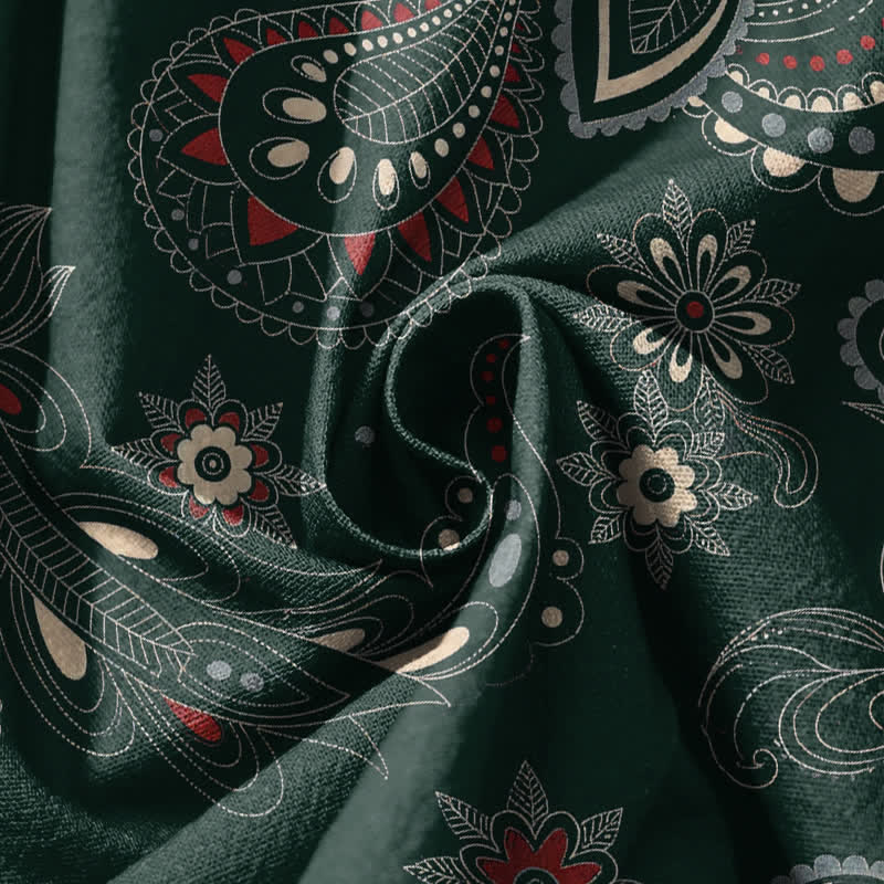 Buddha Stones Herren-Haremshose aus reiner Baumwolle mit ethnischem Blumen-Paisley-Muster, Kordelzug und Taschen - image 11