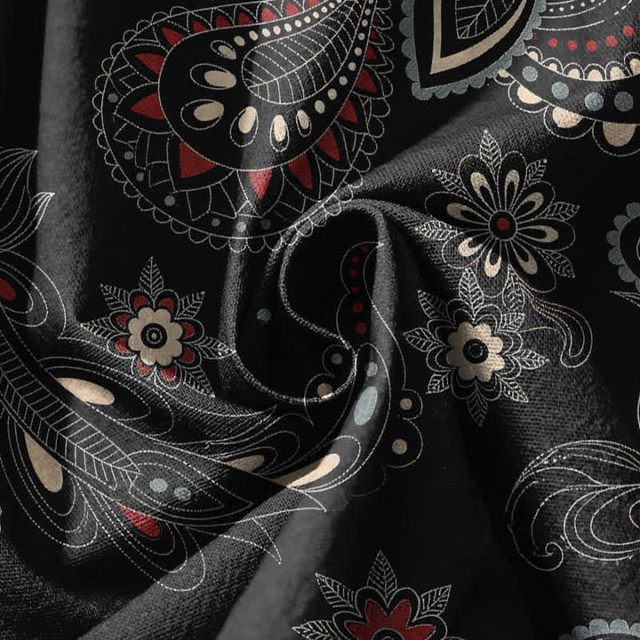 Buddha Stones Herren-Haremshose aus reiner Baumwolle mit ethnischem Blumen-Paisley-Muster, Kordelzug und Taschen - image 17