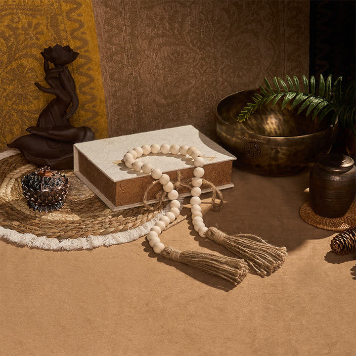Buddha Stones Hängequaste aus Naturholz, Makramee-Perlen, Achtsames Wohnen - image 3