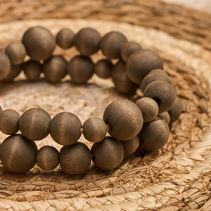 Buddha Stones Rustikale Hängedekoration mit doppelter Quaste aus Holzperlen für ein achtsames Leben - image 7