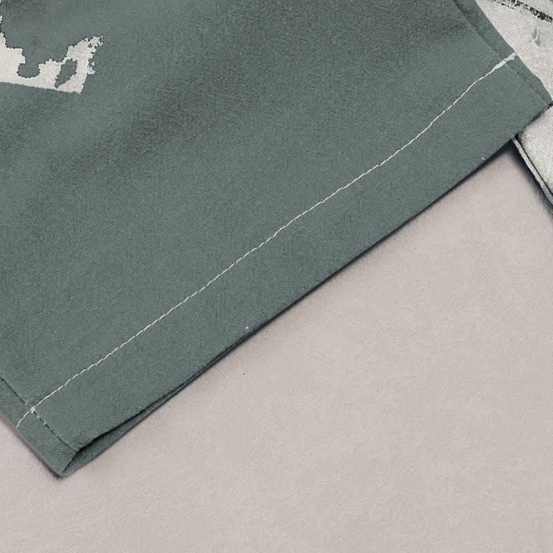 Buddha Stones Damenhose aus reiner Baumwolle mit Lotusmuster, elastischem Bund und Taschen - image 1