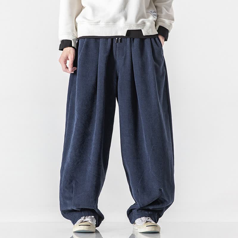 Buddha Stones Lässige Vintage-Cordhose für Herren, lange Hose mit Kordelzug, geradem Bein und Taschen, Herbst/Winter - image 1