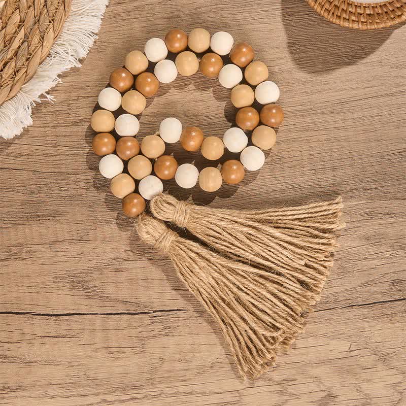 Buddha Stones Boho-Landhausstil, Perlenquasten-Akzent, Achtsames Wohnen - 80 cm - image 0