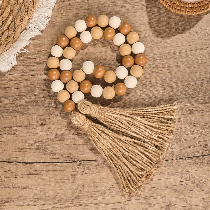 Buddha Stones Boho-Landhausstil, Perlenquasten-Akzent, Achtsames Wohnen - 80 cm - image 0