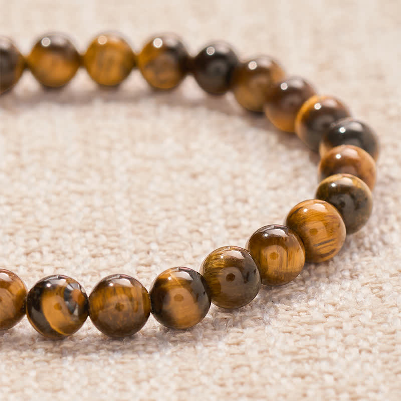 Buddha Stones Tigerauge OM CALM Buchstabenperlen Mut-Armband - image 4