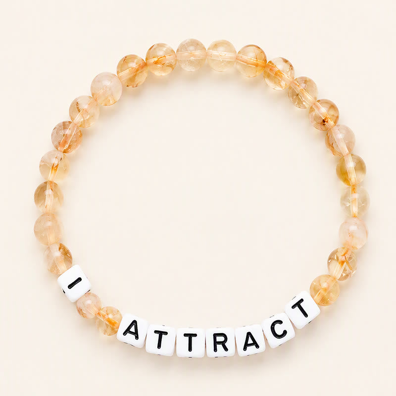 Buddha Stones Citrin-Armband „I ATTRACT Letters“ mit Perlen für Wohlstand - Citrin (Glück ♥ Wohlstand) - image 0