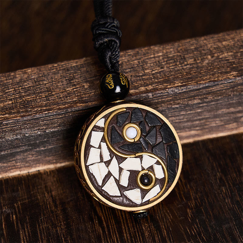 Buddha Stones Yin-Yang-Anhänger aus Kupferlegierung, Balance-Halskette - image 4