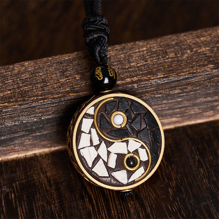 Buddha Stones Yin-Yang-Anhänger aus Kupferlegierung, Balance-Halskette - image 4