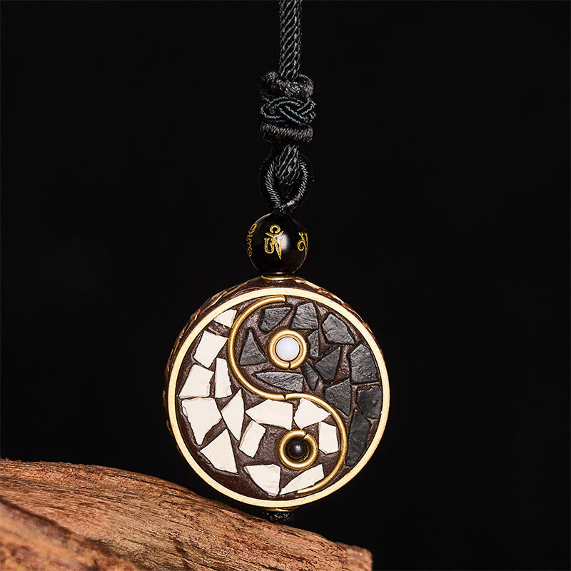 Buddha Stones Yin-Yang-Anhänger aus Kupferlegierung, Balance-Halskette - image 3