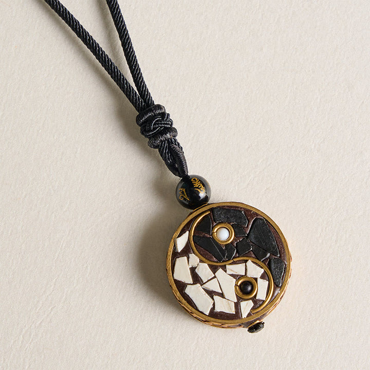 Buddha Stones Yin-Yang-Anhänger aus Kupferlegierung, Balance-Halskette - image 7