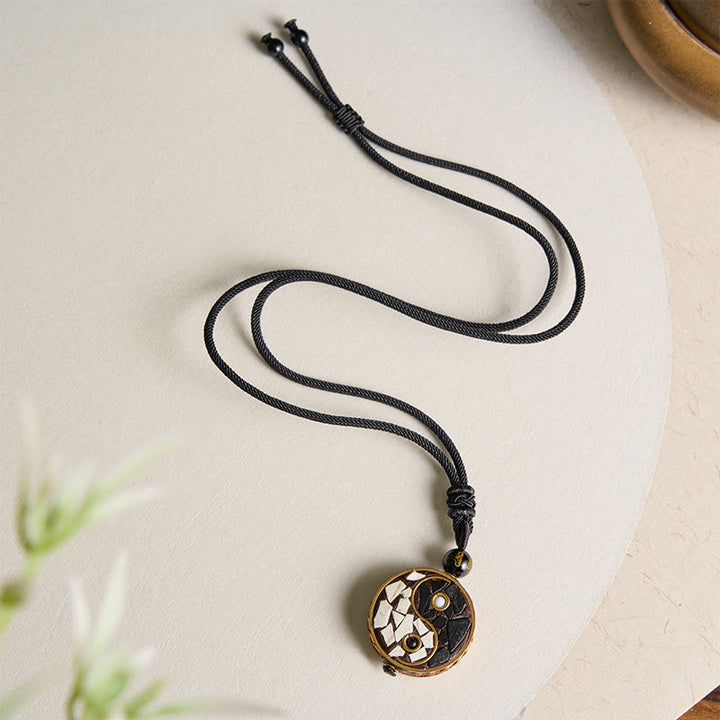 Buddha Stones Yin-Yang-Anhänger aus Kupferlegierung, Balance-Halskette - image 8