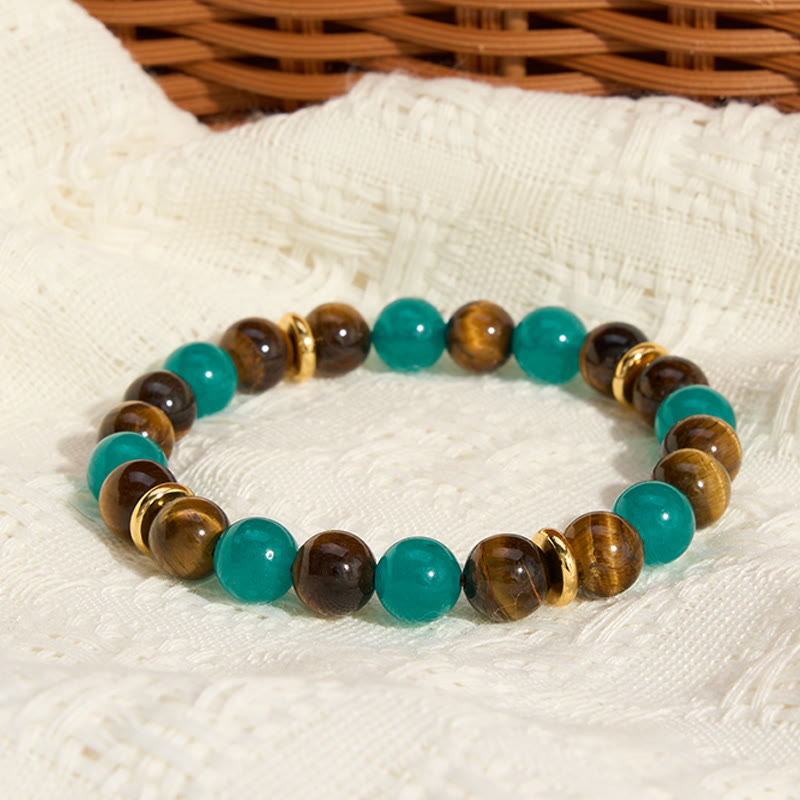 Buddha Stones Tigerauge-Amazonit-Perlenarmband - image 1