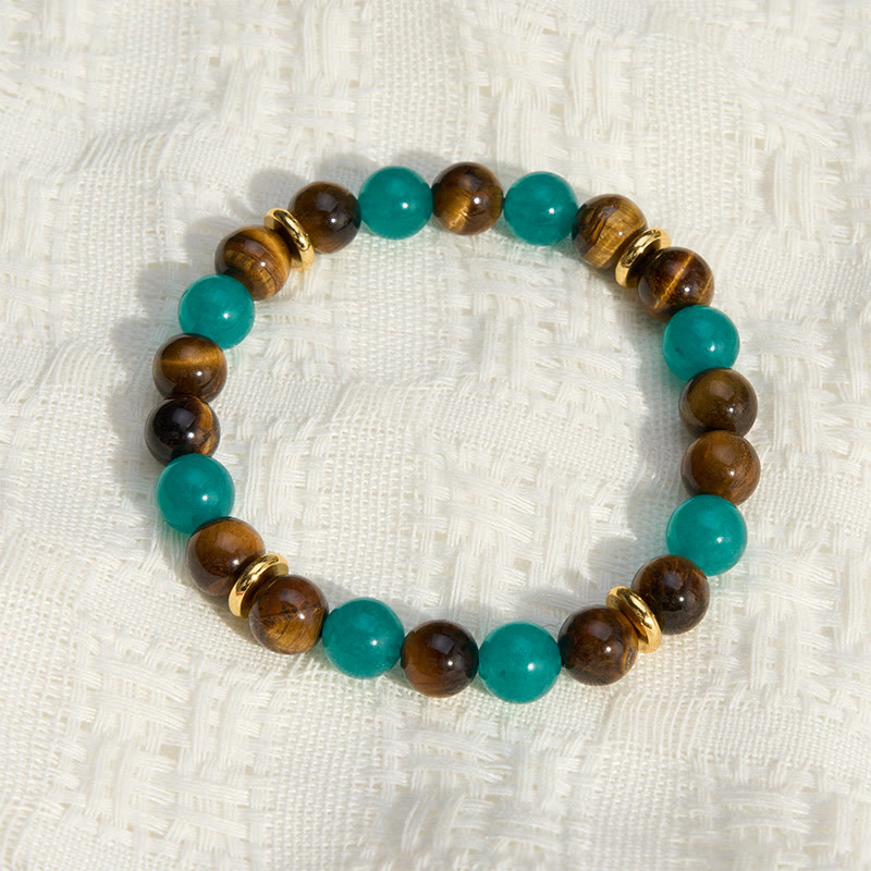 Buddha Stones Tigerauge-Amazonit-Perlenarmband - image 3