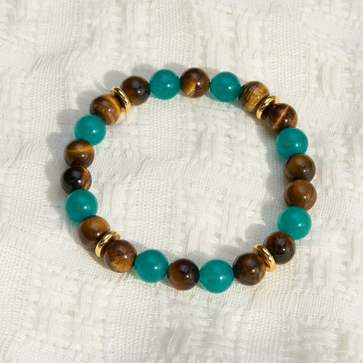 Buddha Stones Tigerauge-Amazonit-Perlenarmband - image 3
