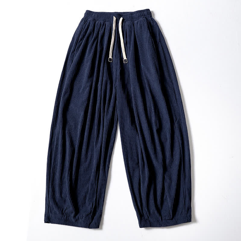 Buddha Stones Lässige Cordhose für Herren mit geradem Bein und Taschen, ideal für Herbst und Winter - Marine - Fleecegefüttert - US/ UK/AU46, EU56 (5XL) - image 0