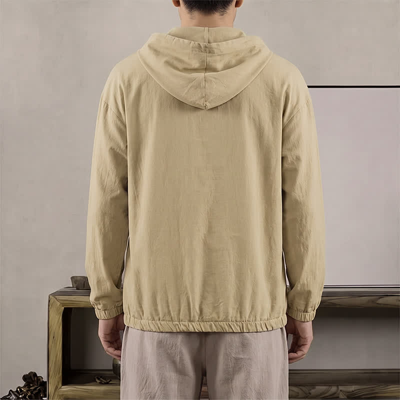 Buddha Stones Lässiges Herren-Langarmshirt mit Kapuze, Kordelzug und Tasche – perfekt für den Herbst. - image 11