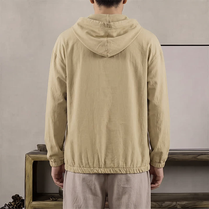 Buddha Stones Lässiges Herren-Langarmshirt mit Kapuze, Kordelzug und Tasche – perfekt für den Herbst. - image 11