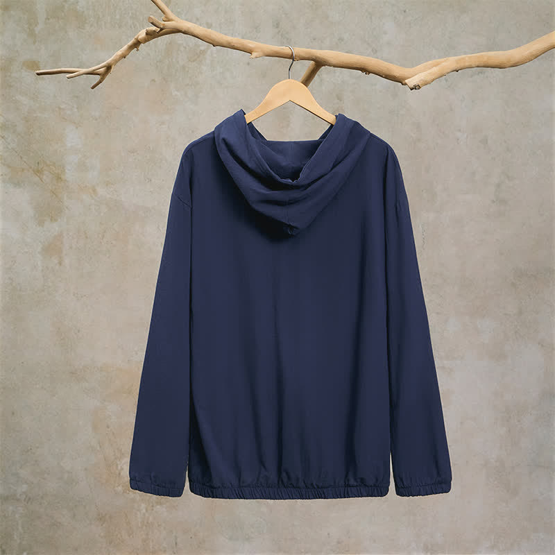 Buddha Stones Lässiges Herren-Langarmshirt mit Kapuze, Kordelzug und Tasche – perfekt für den Herbst. - image 3