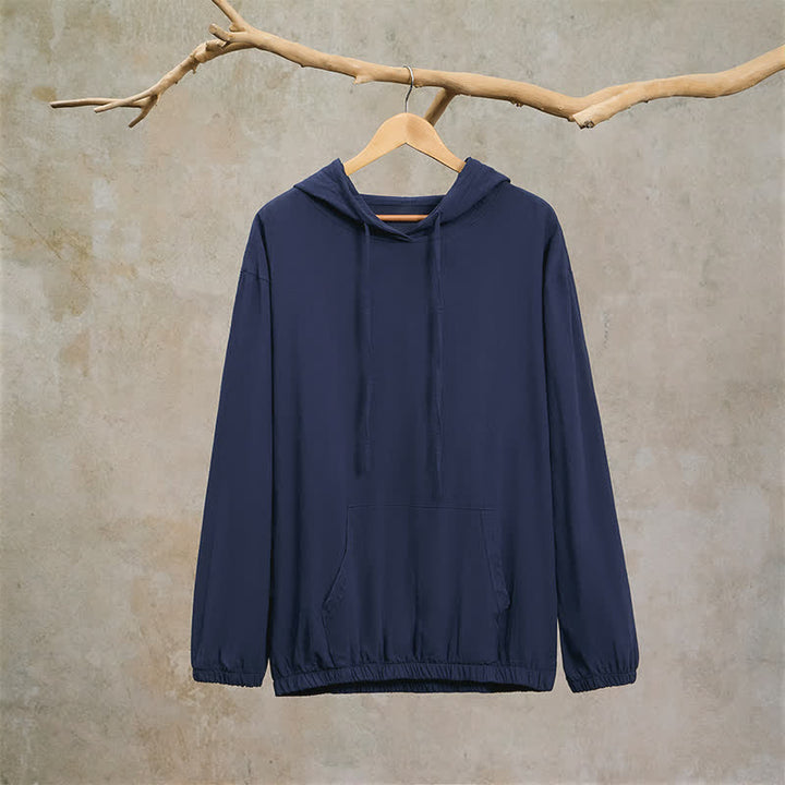 Buddha Stones Lässiges Herren-Langarmshirt mit Kapuze, Kordelzug und Tasche – perfekt für den Herbst. - image 2
