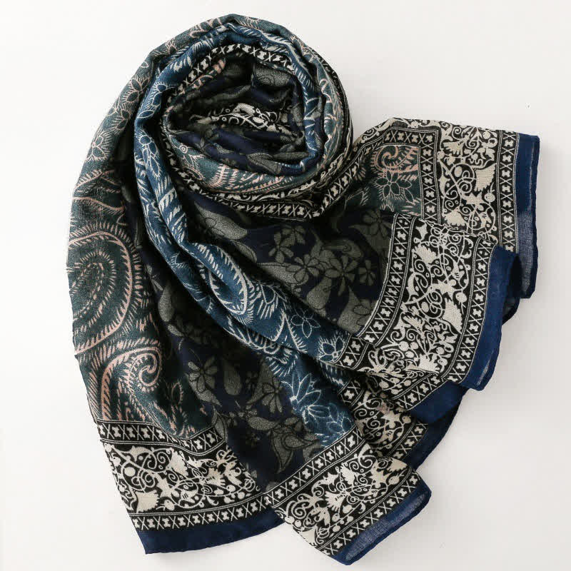 Buddha Stones Weicher Damenschal mit Paisley-Blumenmuster für Herbst und Winter - image 1