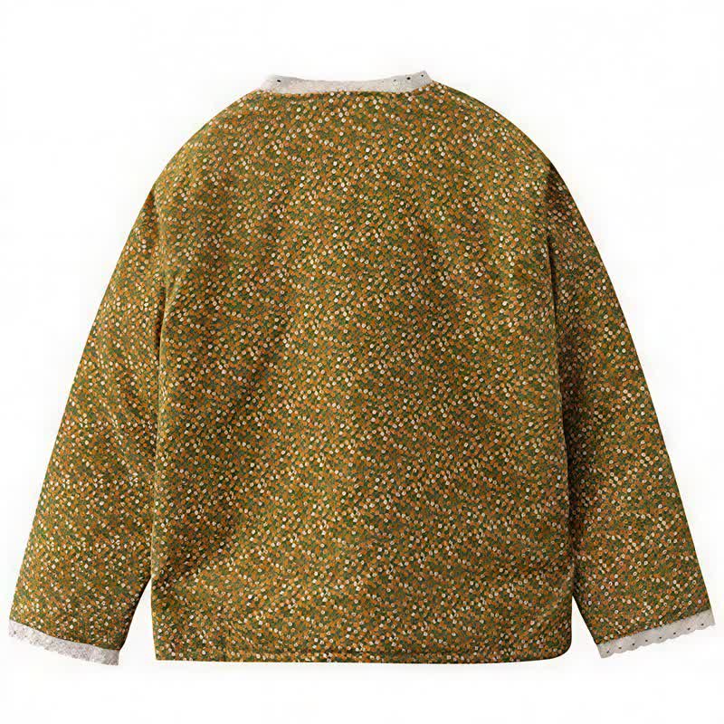Buddha Stones Elegante, gestrickte Damenjacke im Vintage-Stil mit Blumenmuster für Herbst und Winter - image 2