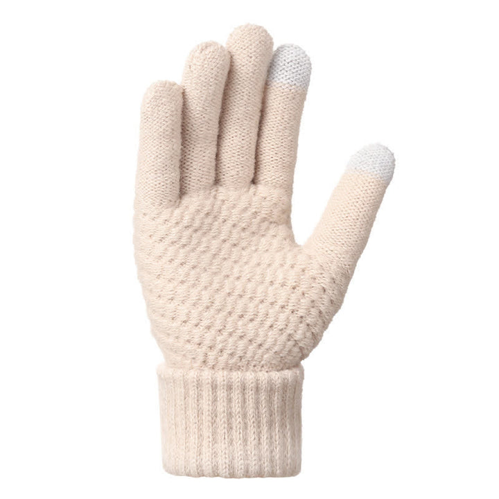 Buddha Stones 3-teiliges Set für Herbst und Winter: Gerippter Strickschal, Handschuhe und Mütze für Damen - image 1
