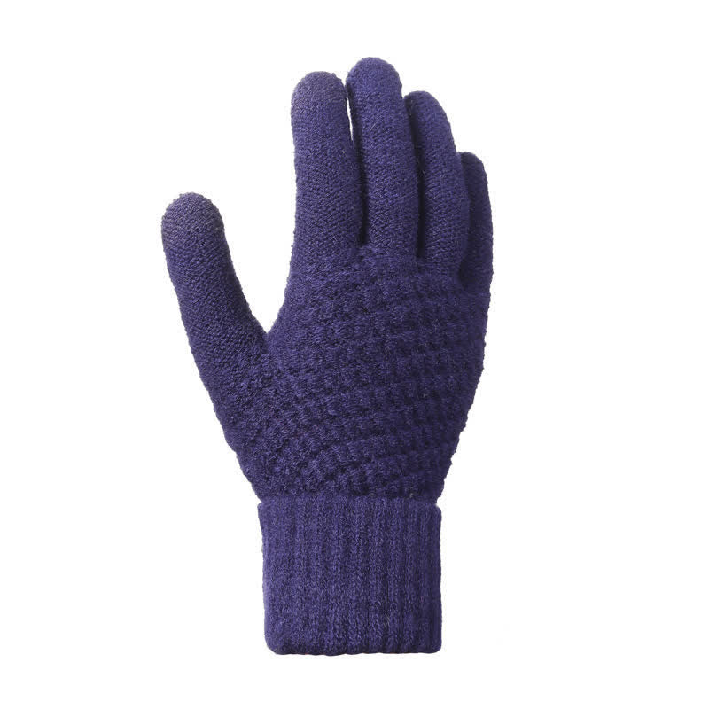 Buddha Stones 3-teiliges Set für Herbst und Winter: Gerippter Strickschal, Handschuhe und Mütze für Damen - image 8