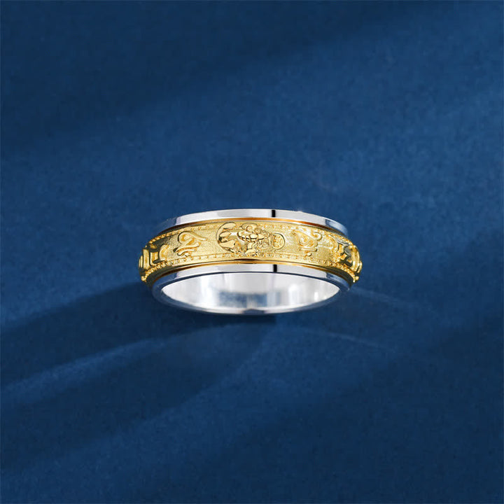 Buddha Stones Kupfer Pi Xiu Om Mani Padme Hum Zweiton-Spinnerring - image 3