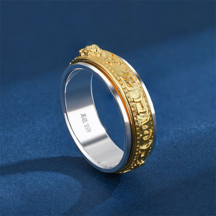 Buddha Stones Kupfer Pi Xiu Om Mani Padme Hum Zweiton-Spinnerring - image 1