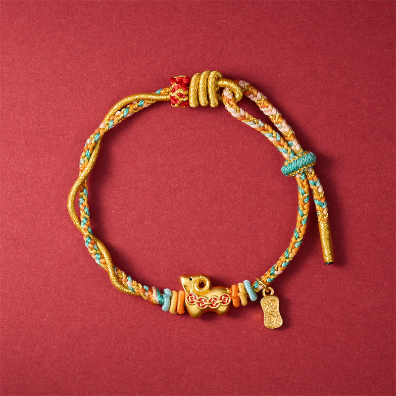 Buddha Stones Buntes Kupfer-Schaf-Anhänger-Armband mit Glücksbringer im Jahr des Schafes - image 1