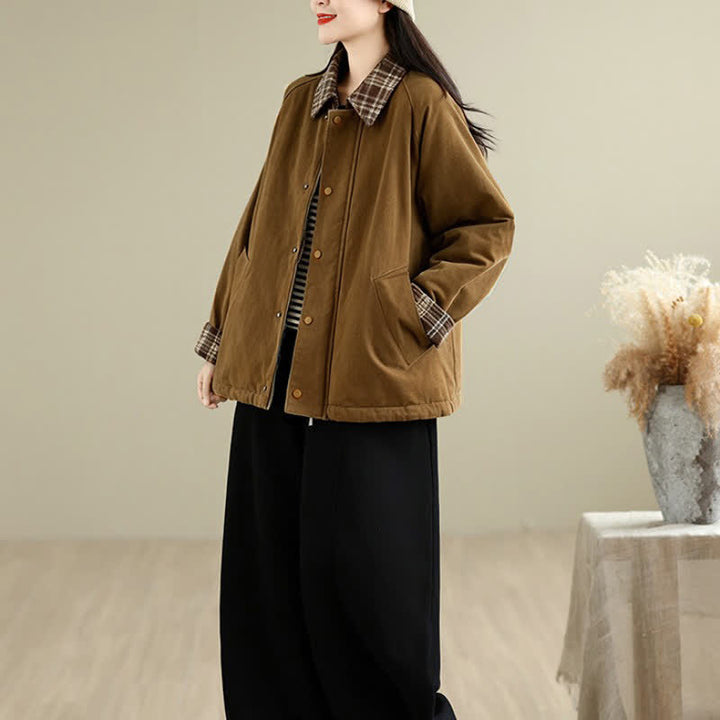 Buddha Stones Lässige, klassische Damenjacke mit Taschen für Herbst und Winter - image 5