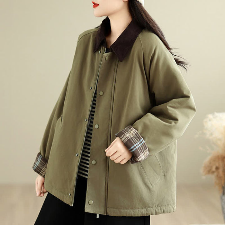 Buddha Stones Lässige, klassische Damenjacke mit Taschen für Herbst und Winter - image 8